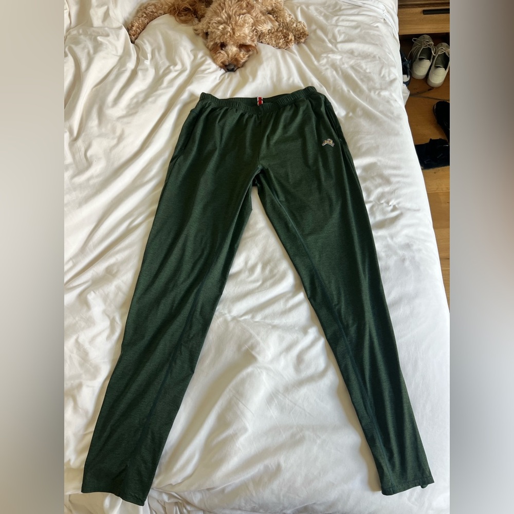 Men's Tracksmith Session Green Running Pants